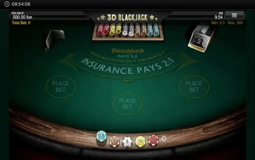 Carte e tavolo blackjack 3D